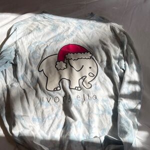 Ivory Ella Festive Elephant Blue Tie-Dye Shirt